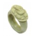 Women's ring yellow natural gem stone semi precious engraved god ganesha C 576